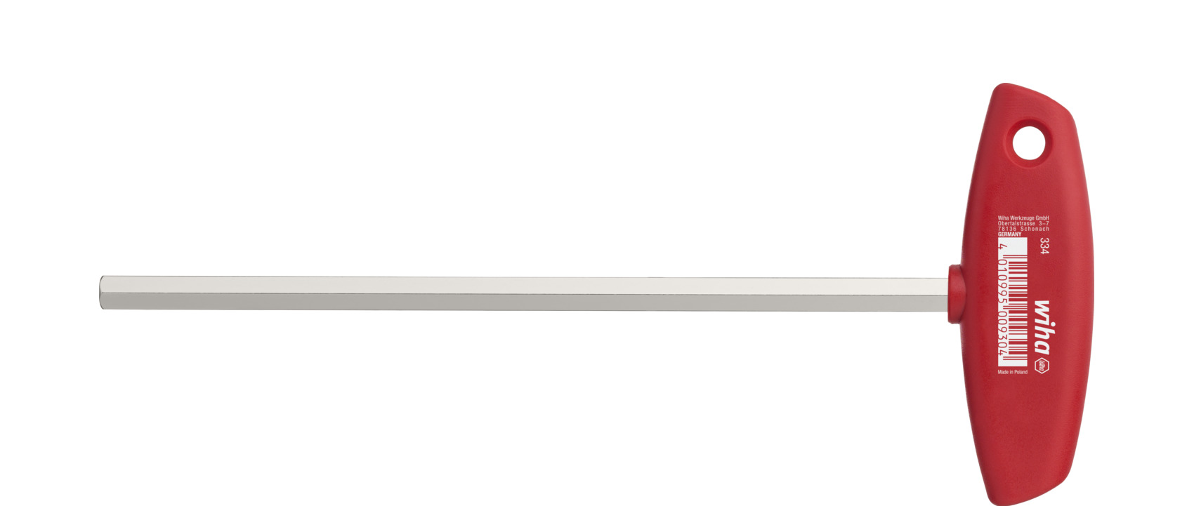 Stiftschlüssel mit Quergriff Sechskant glanzvernickelt 2,0 mm x 126 mm  (00904) | Innensechskant | Wiha Quergriff | Stiftschlüssel | Werkzeuge