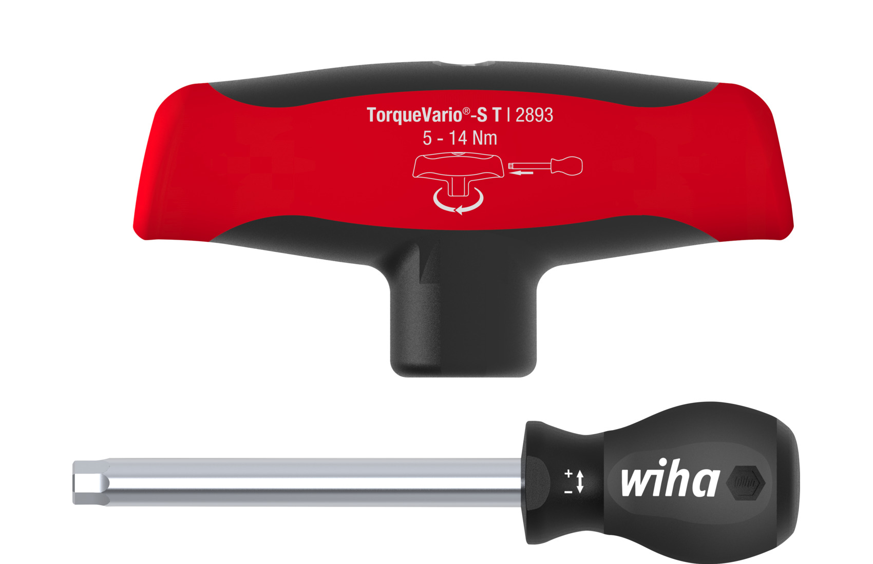 Torque screwdriver with T-handle TorqueVario®-S T 5-14 Nm variably