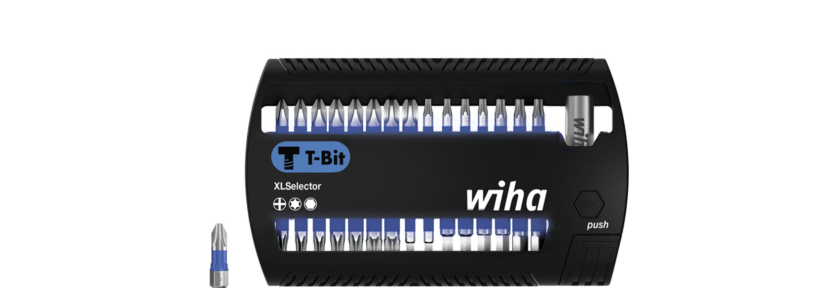 XLSelector T bit set, 25 mm Phillips, TORX®, hex 31-pcs. 1/4 C6,3 (41830), Wiha T bits, Wiha XL Selector T and Y Bits, Bits