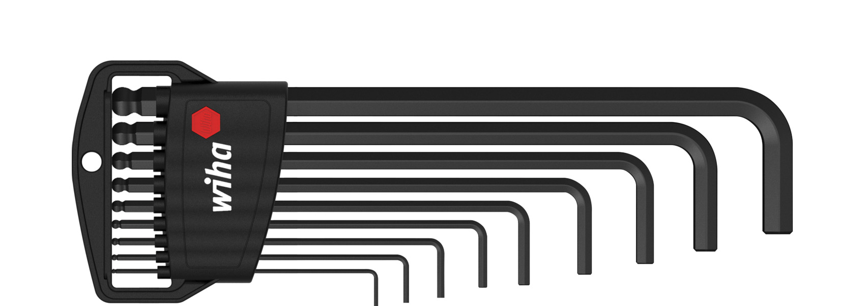 Stiftschlüssel Set im Classic Halter Classic Wiha (03879) schwarzoxidiert | 9-tlg. Halter Sechskant-Kugelkopf Stiftschlüssel | | Werkzeuge